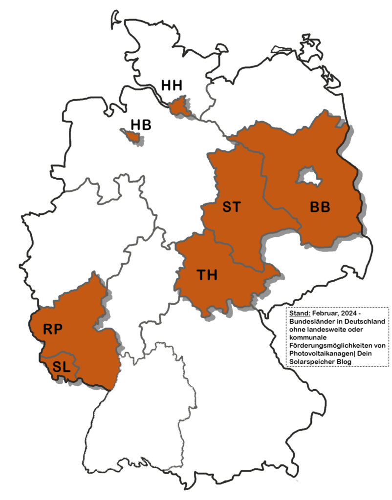 Diese Bundesländer fördern 2024 Photovoltaik nur mit privaten Krediten.