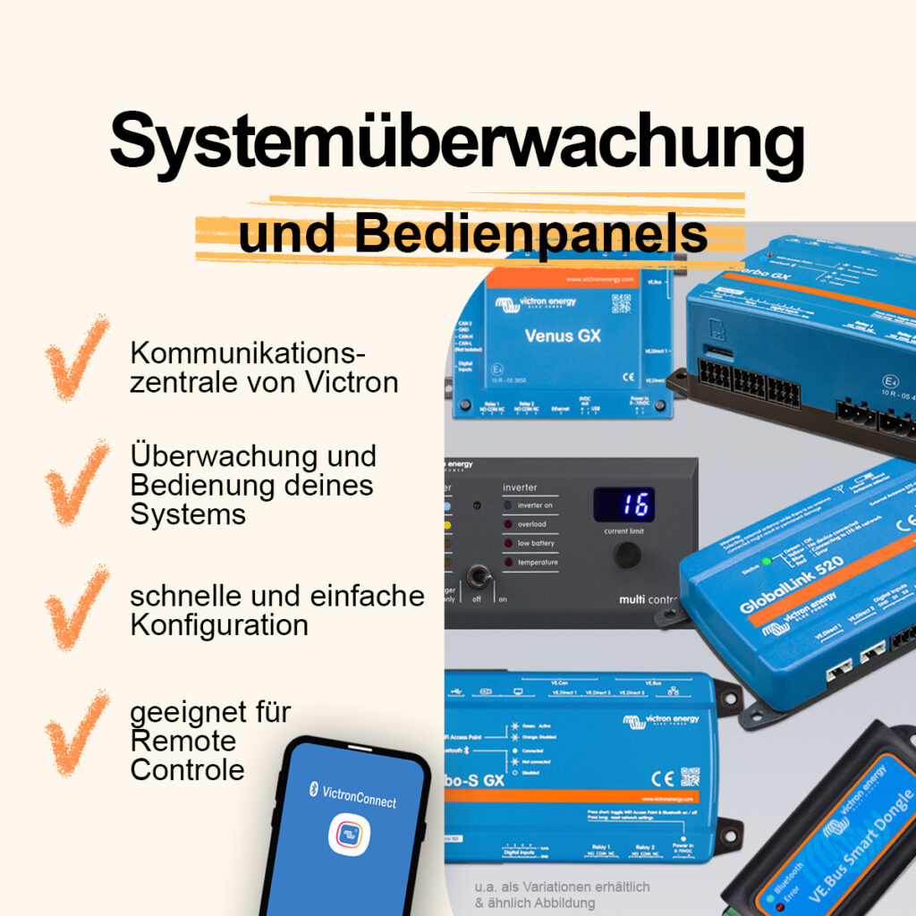Victron Systemüberwachung Bedienpanels Kommunikationszentrale